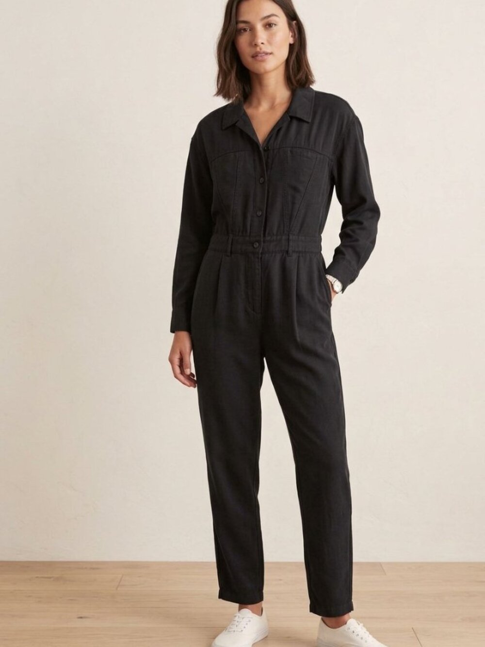 Abercrombie & Fitch Black Long Sleeve Utility Jumpsuit Boiler Suit | Size MP